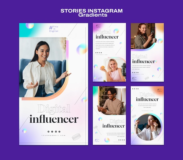 Raccolta di storie di instagram in tono sfumato