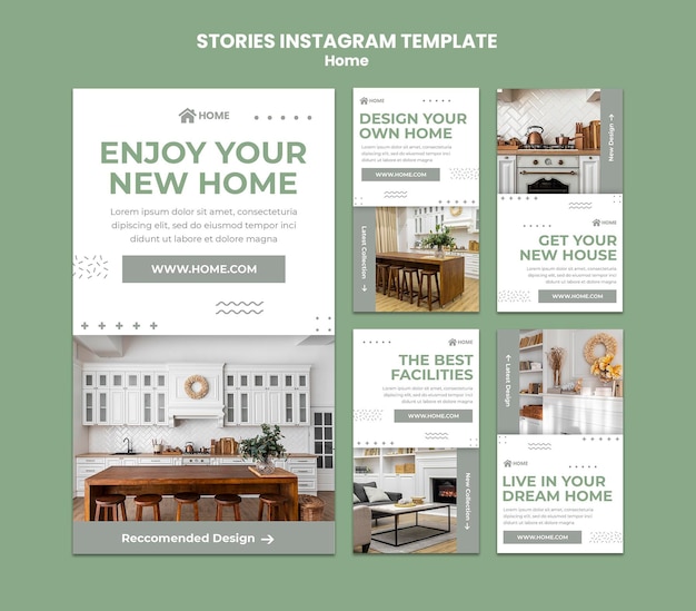 Instagram stories collection for new home interior design