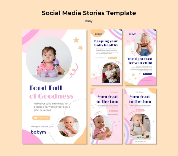 Instagram stories collection for newborn baby