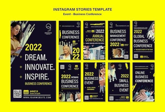 PSD instagram stories collection for professional business event