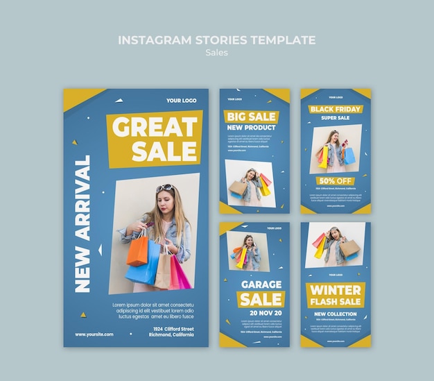 PSD instagram stories collection for retail sale