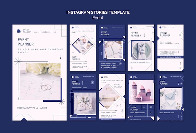 PSD instagram stories collection for social and corporate event planning