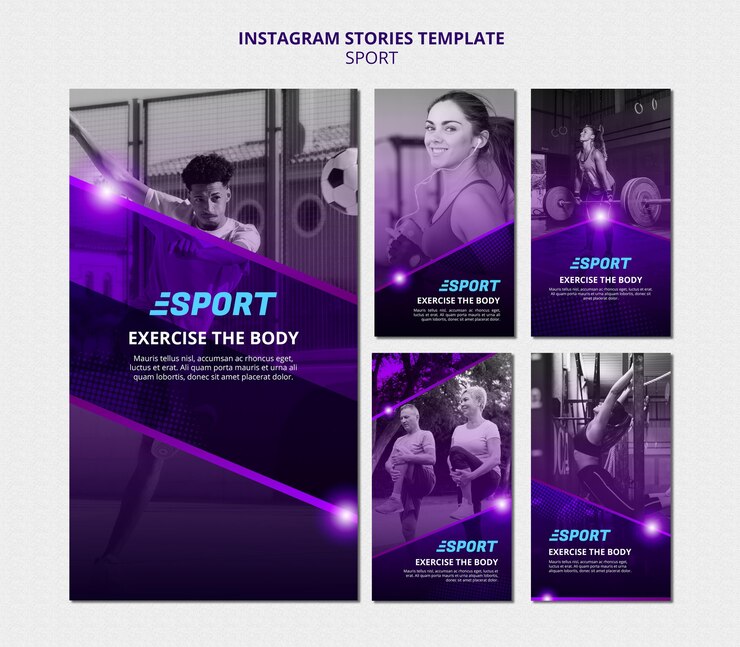 PSD сборник историй из instagram для занятий спортом
