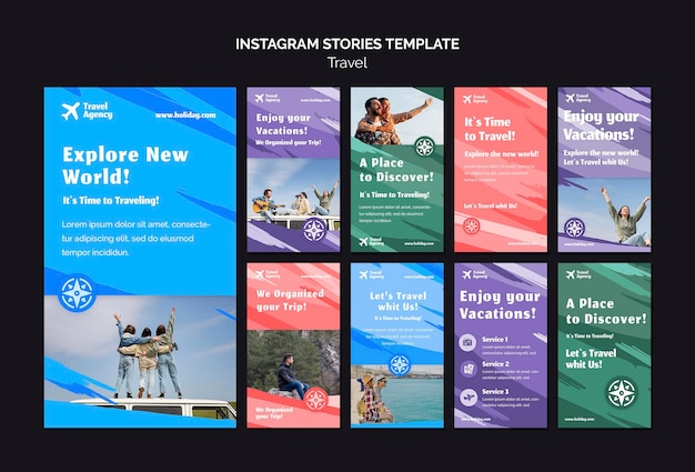 Instagram stories collection for travel agency