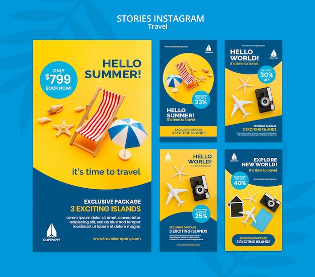 Instagram stories collection for vacation traveling