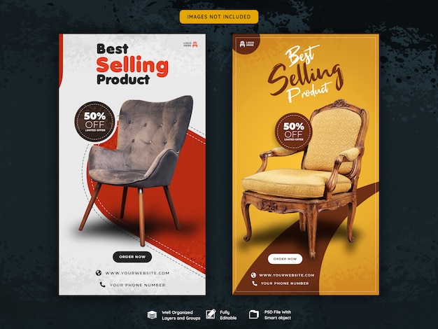 Instagram stories for furniture sale template