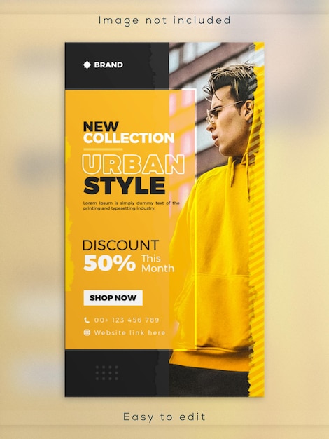 Instagram stories minimalist modern fashion banner template