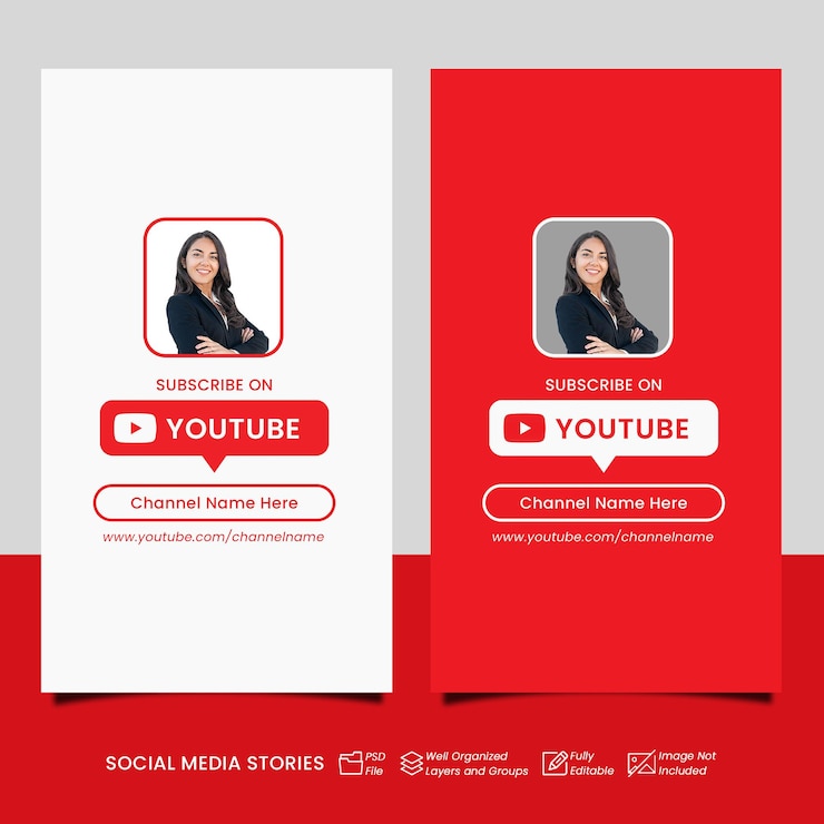 PSD instagram 이야기 템플릿 youtube 배너 디자인 게시물 구독