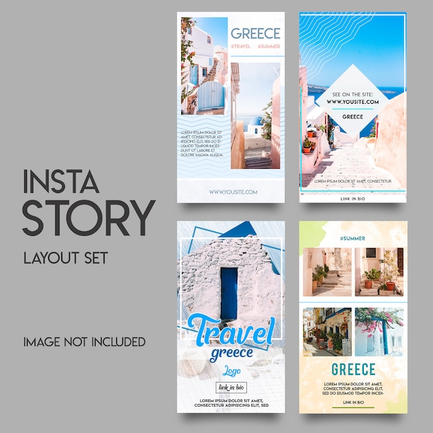 Instagram stories template summer set