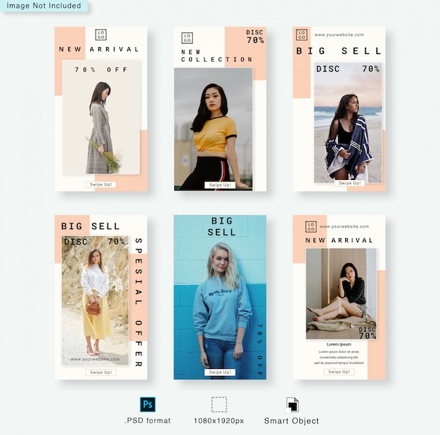 PSD modello di storie di instagram