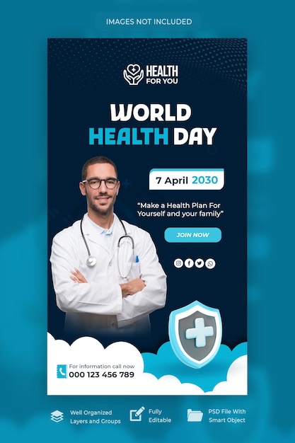 PSD instagram stories for world health day