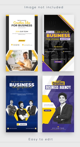 instagram story for business promotion clean layout startup agency marketing editable template
