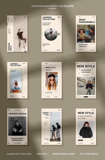 Instagram story collection template for online fashion sale