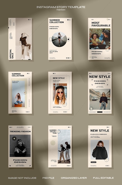 Premium PSD | Instagram story collection template for online fashion sale