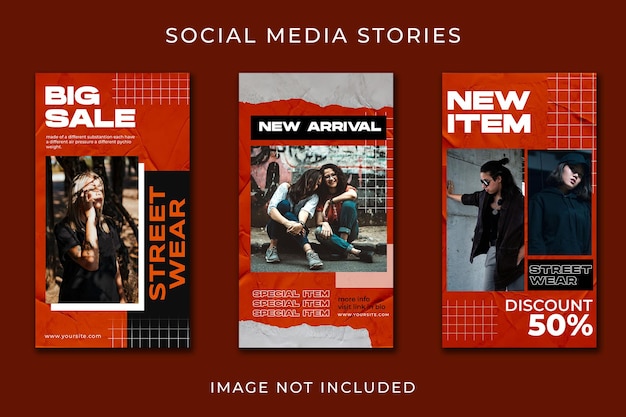 Instagramストーリーファッションストリートウェアセットテンプレート
