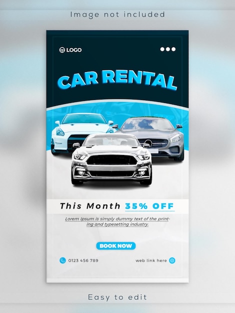 Instagram story post car sale promotion banner template design