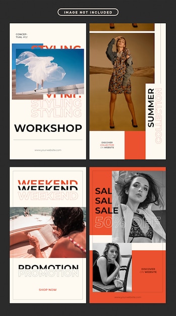 instagram story or stories set with fashion theme