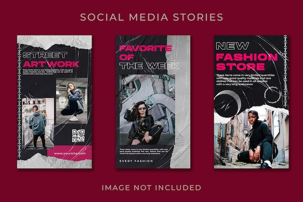 instagram story urban fashion set template