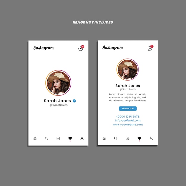 Instagram style business card design psd template