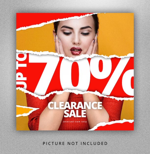 instagram template torn paper look