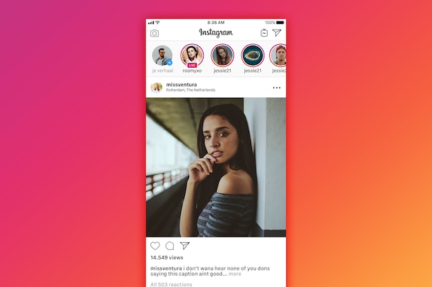 Instagram timeline mockup