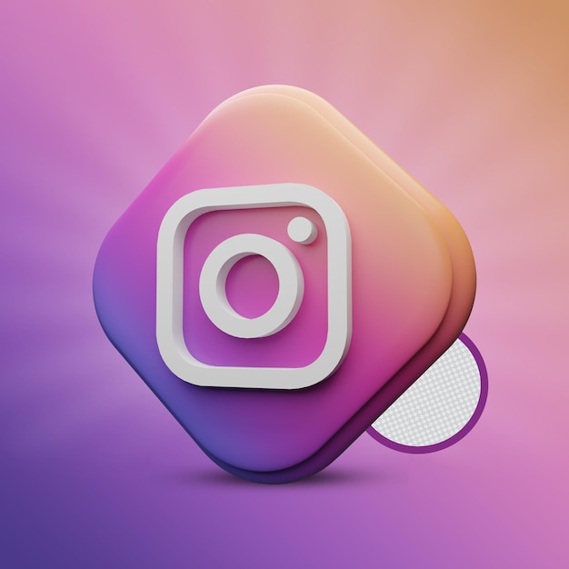 Instagram tri-rechthoek 3d-renderingpictogram