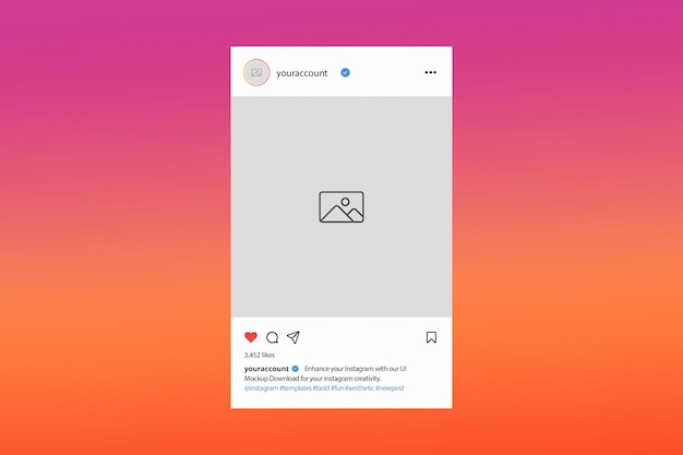 インスタグラム モックアップ グラディエント 背景