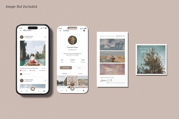 Instagram-verhaal en post mockup