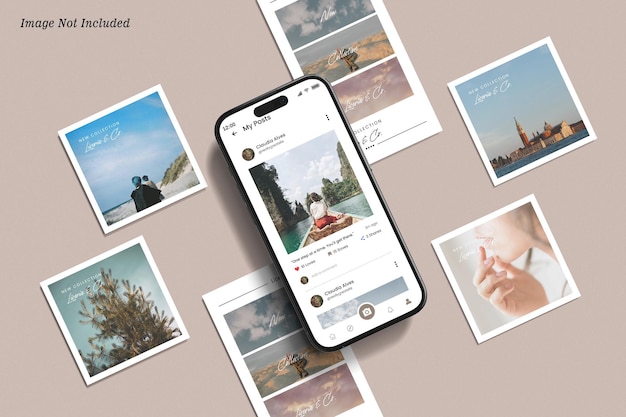 PSD instagram-verhaal en post mockup