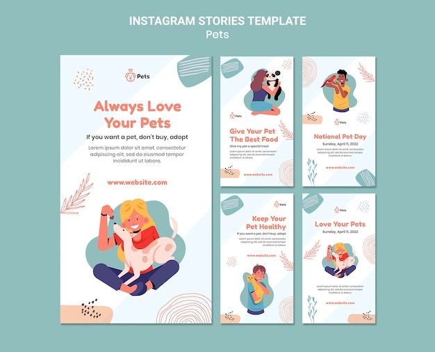 Instagram verhaal huisdier sjabloonontwerp