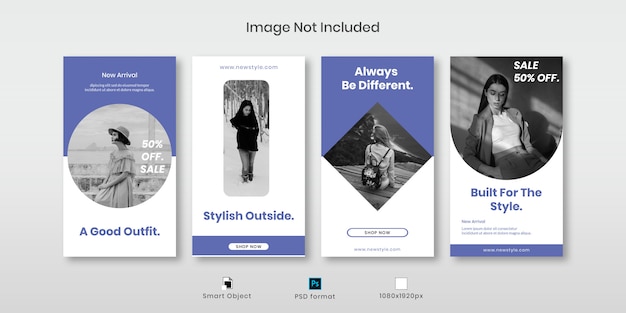 Instagram verhalen sjabloon set