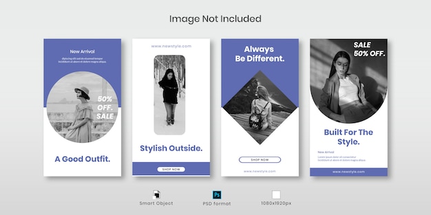 PSD instagram verhalen sjabloon set