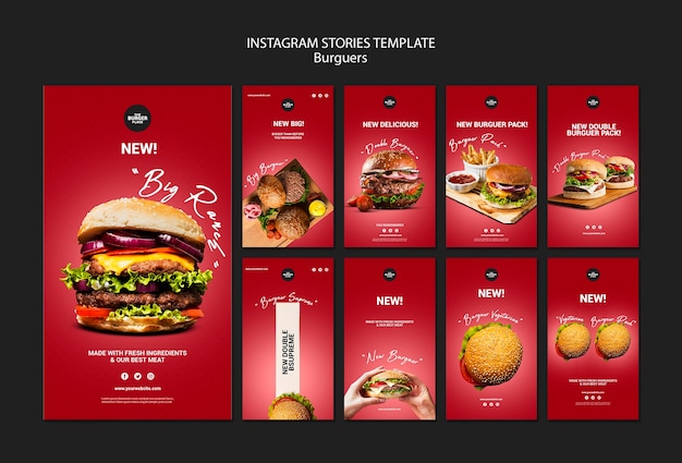 Instagram verhalencollectie voor burgerrestaurant