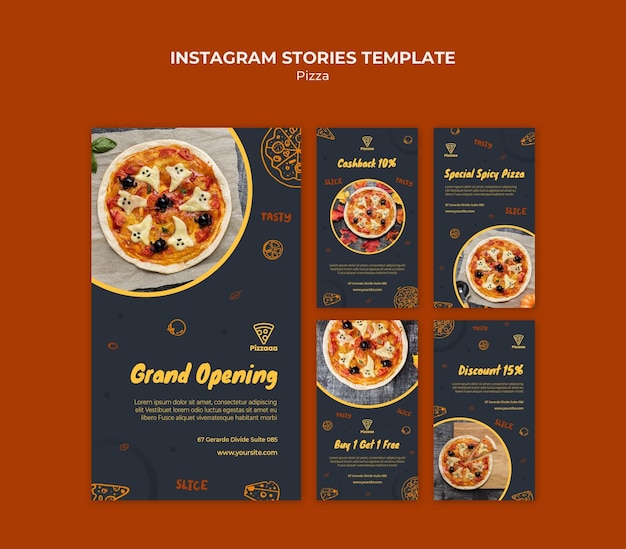 Instagram-verhalencollectie voor pizzarestaurant