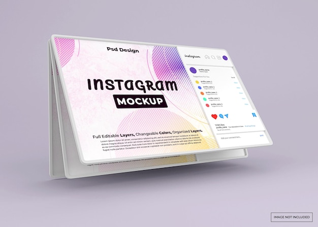 Instagram web mockup isolated