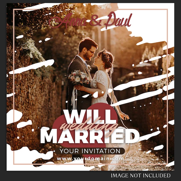 PSD instagram  wedding post template