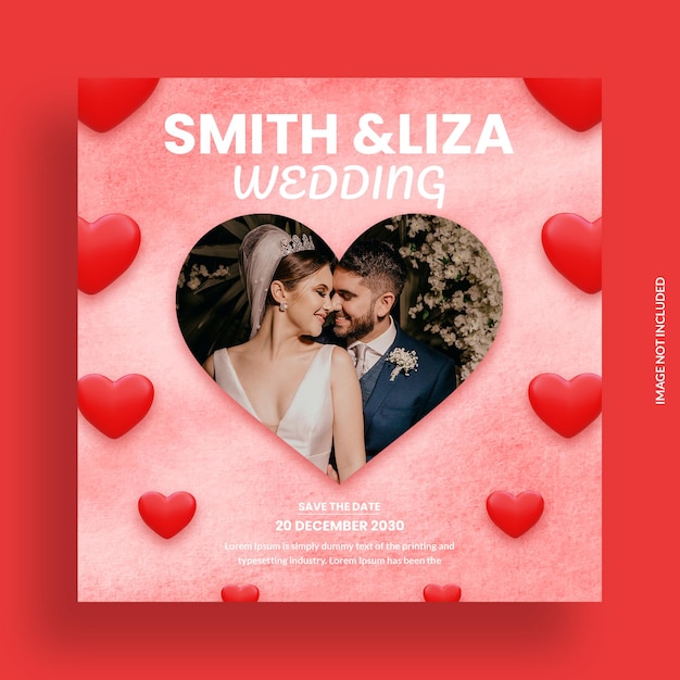 PSD instagram wedding post template