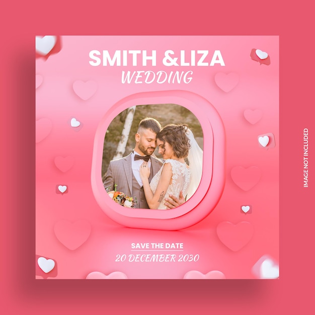 PSD instagram wedding post template