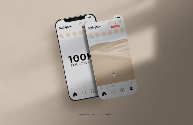 Instagram su mockup di telefono cellulare bianco