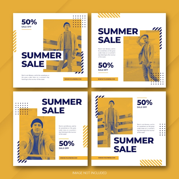 Instagram zomer verkoop post sjabloon set