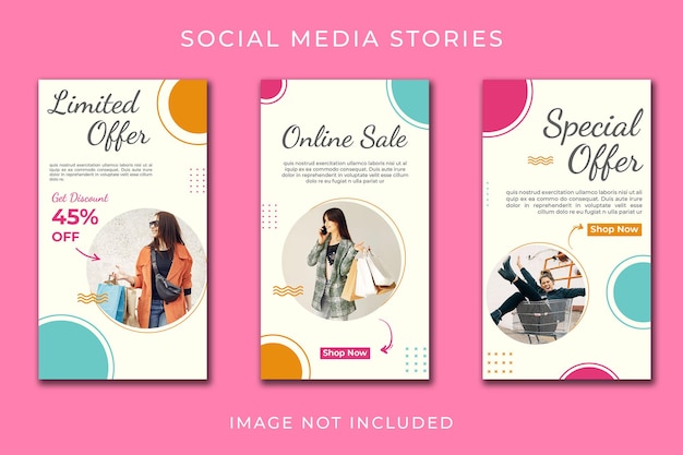 instagramverhaal of verticale banner voor online winkelsjabloonset