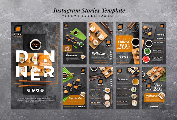 PSD instagramy moody food restaurant instagram