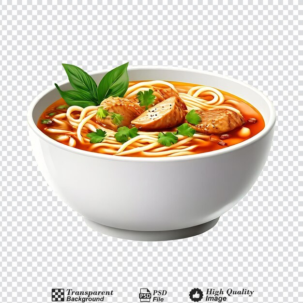 PSD zuppa di noodle di pollo istantanea isolata su uno sfondo trasparente