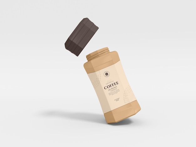 Instant coffee jar packaging mockup