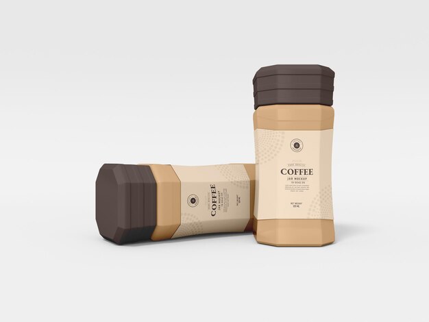 PSD instant coffee jar packaging mockup