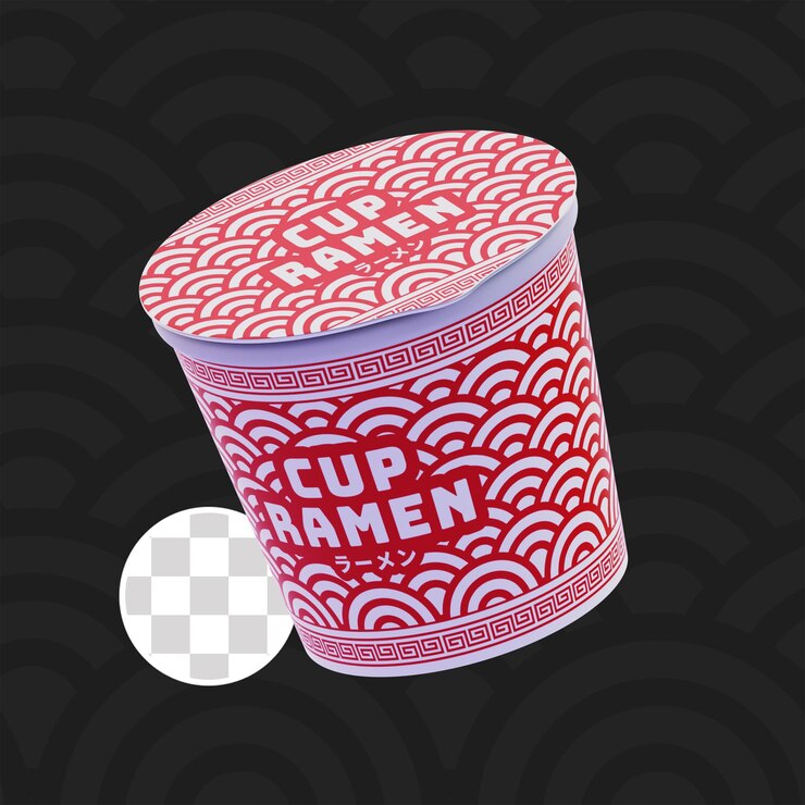instant cup ramen 3d packaging