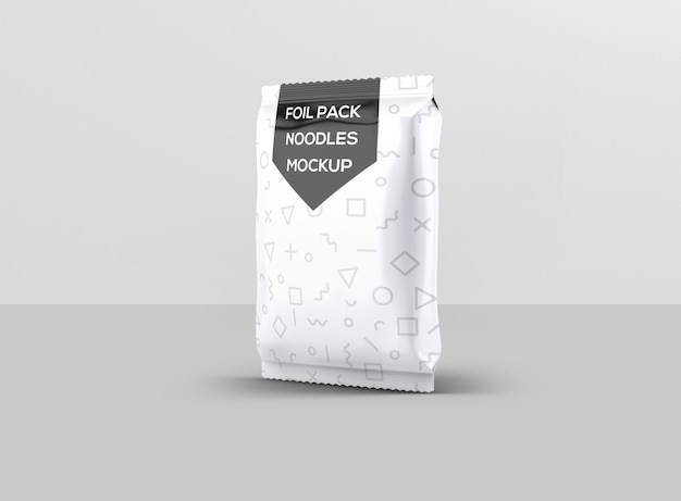 Instant food foil bag mockup