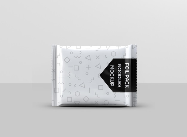 Instant food foil bag mockup