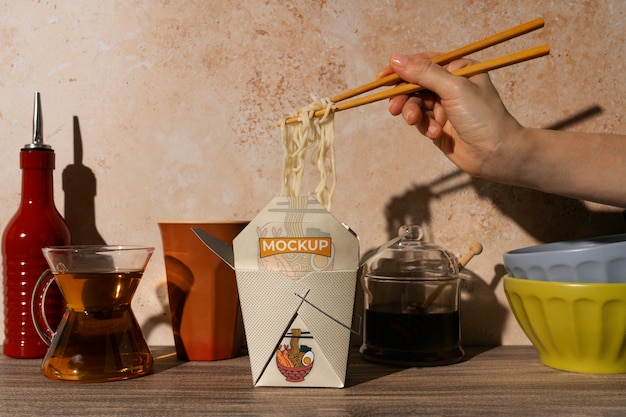 instant ramen noodles packaging mock-up design