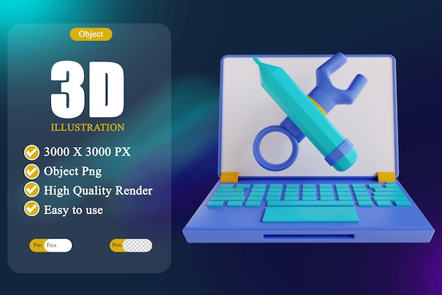 PSD instellingen 3d-illustratietool 3